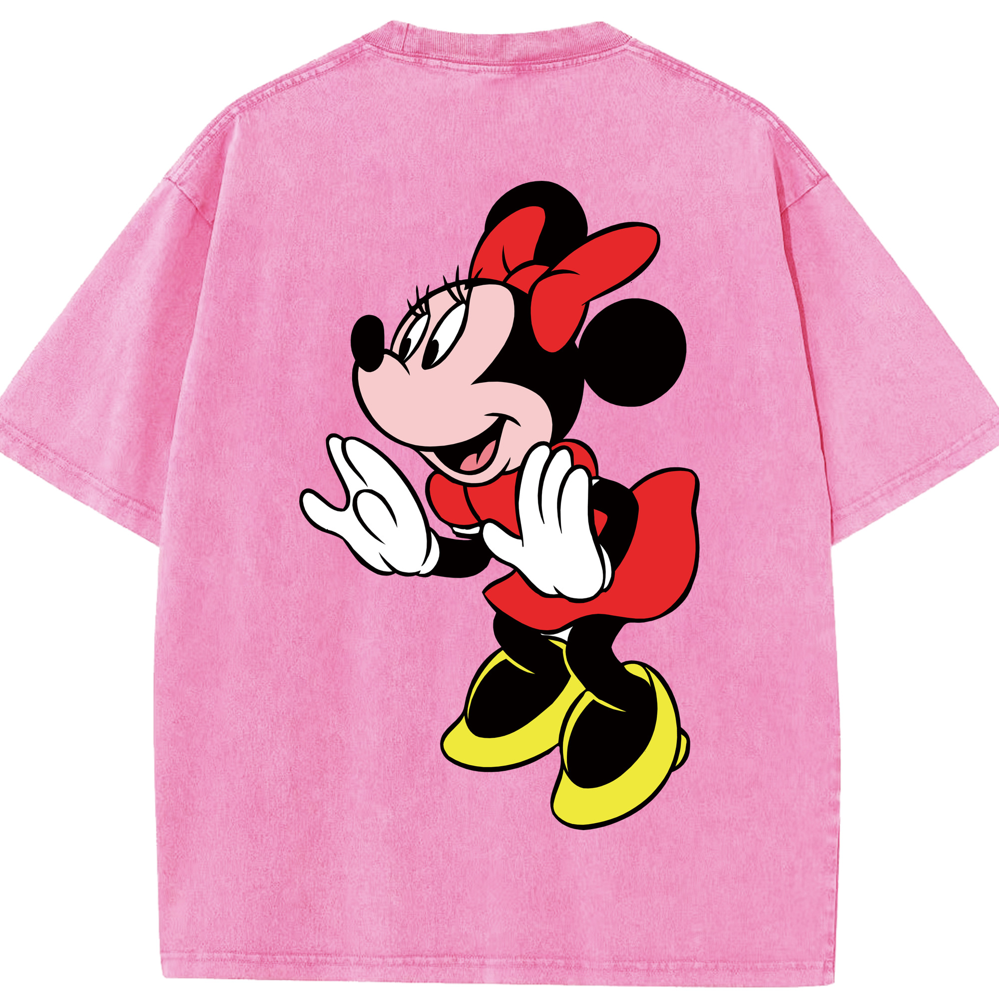 （画像用） ミッキーマウス Mickey Mouse 綿100% ヴィンテージ風 半袖Tシャツ（背面プリント）